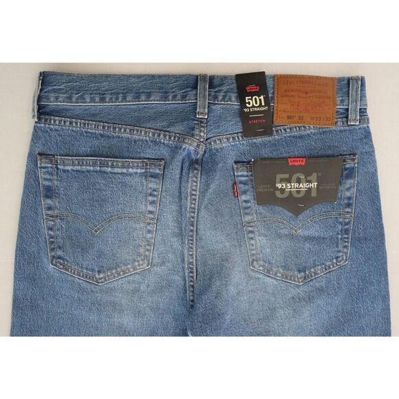 Levi's Premium 501 Men's Sz 33x32 Blue '93 Straight Leg Button Fly Jeans $98 - Picture 8 of 11